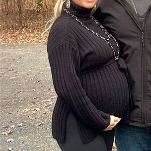 Maternity Black Ribbed Sweater